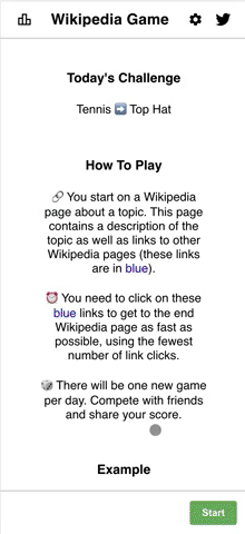 The Wiki Game Daily - Free Daily Wikipedia Race Puzzle
